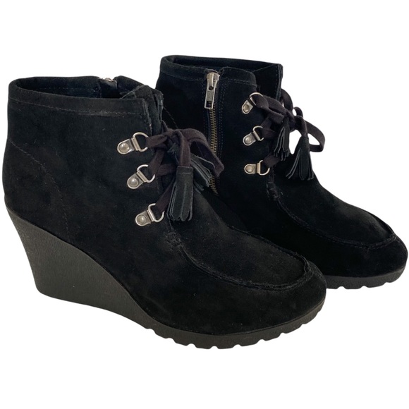 MIA | Black Brisk Wedge Boots - Picture 2 of 11